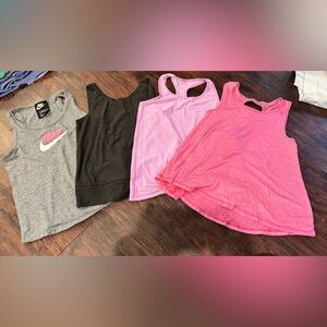 Girl’s Athletic Tank Top Set - Pink, Black, Gray